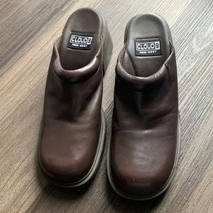 Vintage Cloud 9 Nine West Women's Dark Brown Stillman Chunky Platform Mules 7.5